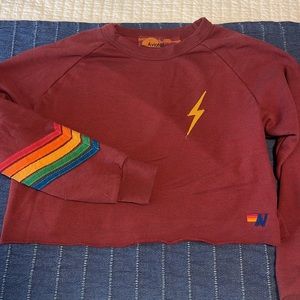 Aviator Nation cropped crew neck